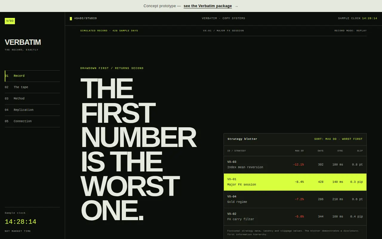 The Verbatim concept page.